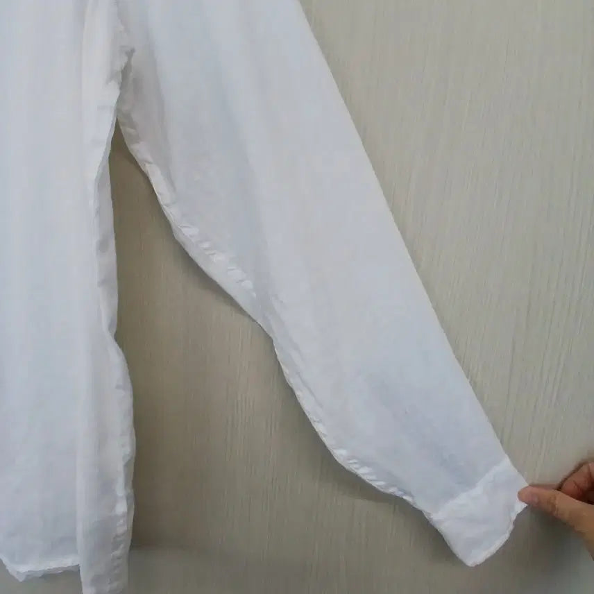 [BUNJANG] Tommy Hilfiger White Linen Long Sleeve Shirt / 타미힐피거 화이트 린넨 긴팔 셔츠