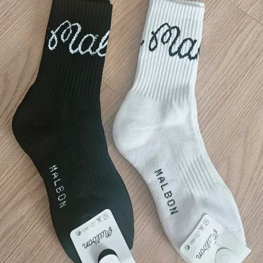 [BUNJANG] Malbon Golf Unisex Socks Black/White / 말본 골프 양말 공용블랙/화이트 새거