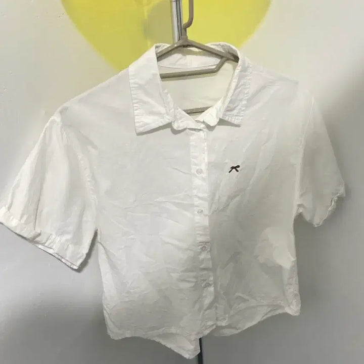 [BUNJANG] White Short Sleeve Cropped Shirt / 반팔 크롭 셔츠 일본st 교복st