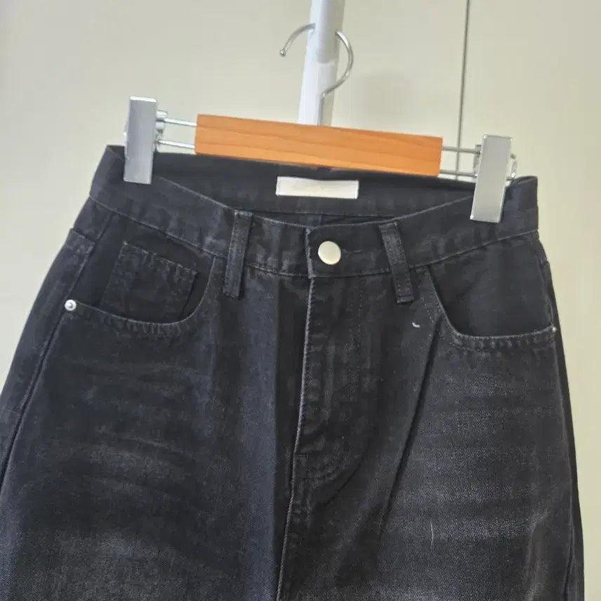 [BUNJANG] Black Damage Wide Denim Pants / 블랙 데미지 와이드 데님 팬츠