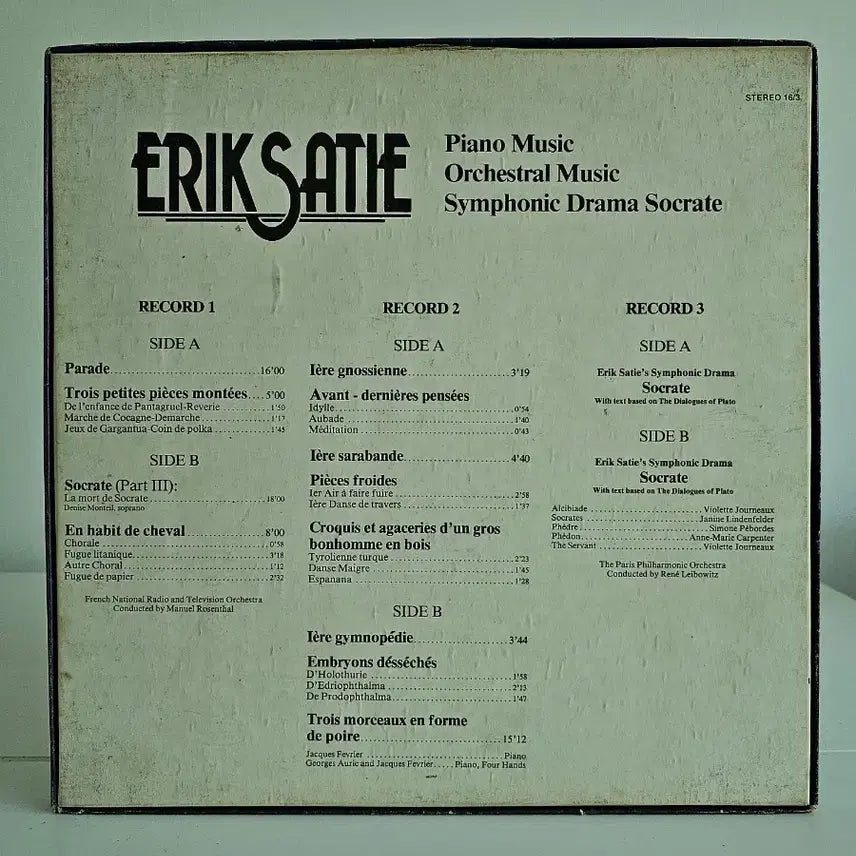 [BUNJANG] Erik Satie 3LP Box Set / 에릭 사티 3LP 세트 박스반