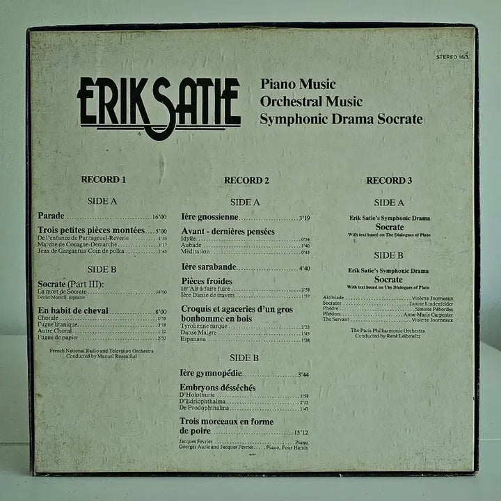 [BUNJANG] Erik Satie 3LP Box Set / 에릭 사티 3LP 세트 박스반
