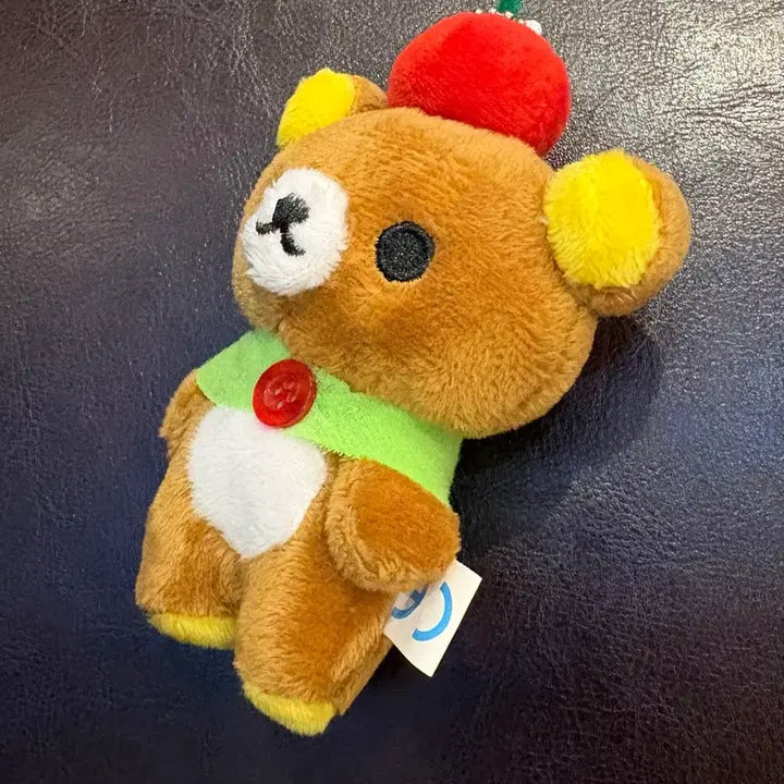 [BUNJANG] Rilakkuma Style Apple Hat Bear Doll Keyring / (미사용 10cm) 리락쿠마 스타일 사과모자 곰돌이 인형 키링