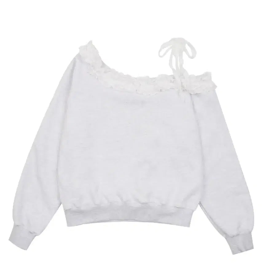 [BUNJANG] High School Disco One Shoulder Frill Sweatshirt / 하이스쿨디스코 원숄더 프릴맨투맨