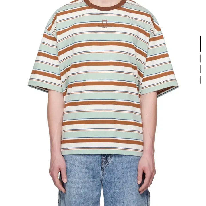 [BUNJANG] Wooyoungmi 25SS Mint Stripe T-Shirt Size 46 / [새상품] 우영미 25SS 스트라이프 반팔 티셔츠 46