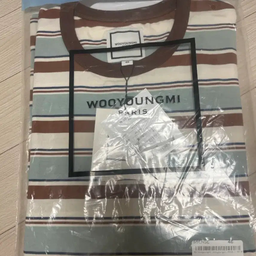 [BUNJANG] Wooyoungmi 25SS Mint Stripe T-Shirt Size 46 / [새상품] 우영미 25SS 스트라이프 반팔 티셔츠 46