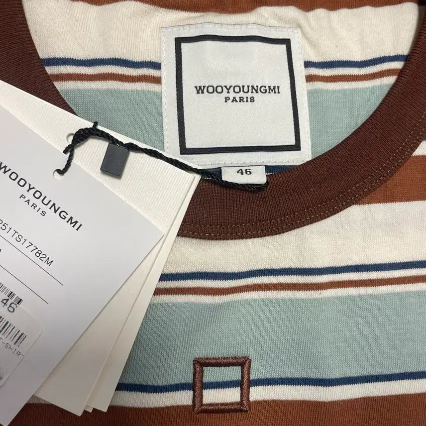 [BUNJANG] Wooyoungmi 25SS Mint Stripe T-Shirt Size 46 / [새상품] 우영미 25SS 스트라이프 반팔 티셔츠 46