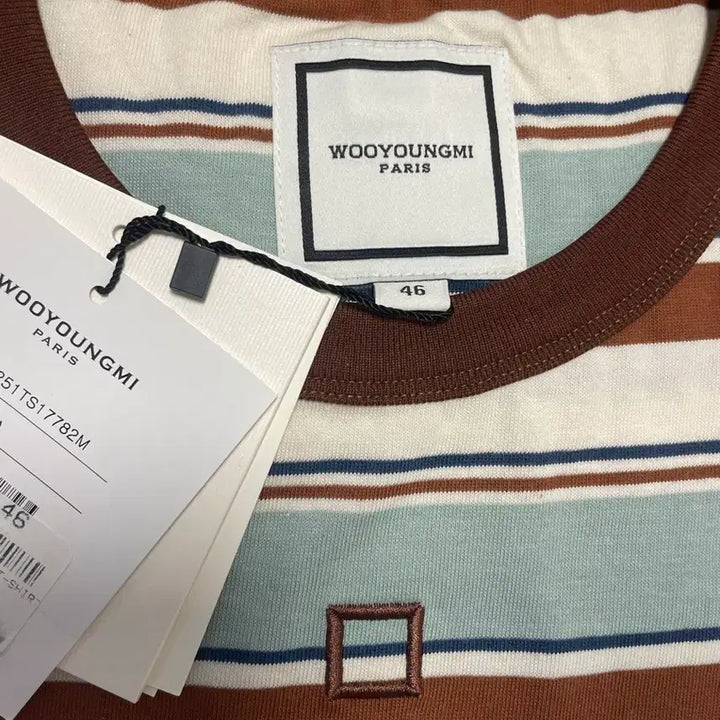 [BUNJANG] Wooyoungmi 25SS Mint Stripe T-Shirt Size 46 / [새상품] 우영미 25SS 스트라이프 반팔 티셔츠 46