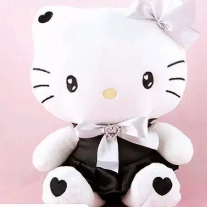 [BUNJANG] Sanrio Hello Kitty Black Heart Plush Doll / 산리오 헬로키티 블랙하트 인형