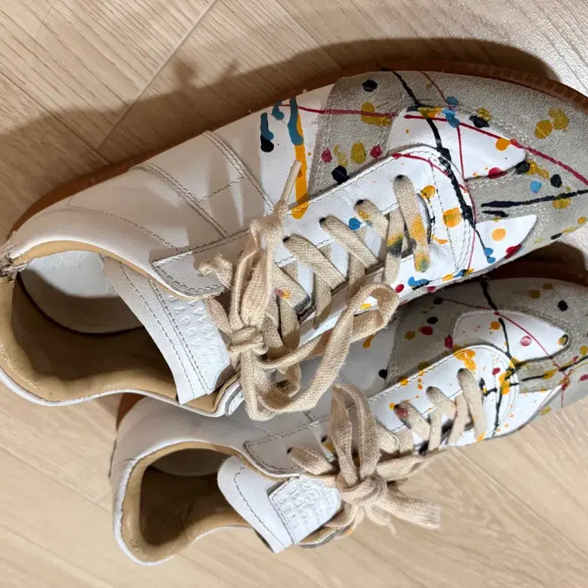 [BUNJANG] Maison Margiela German Army Sneakers Paint Splatter / 마르지엘라 독일군 스니커즈 페인트