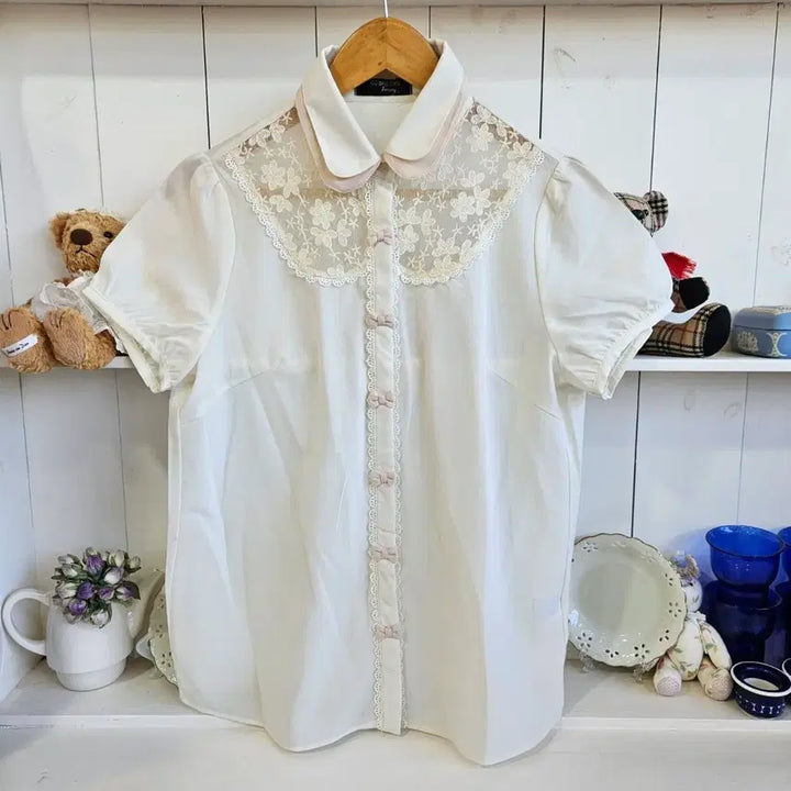 [BUNJANG] HUDSON Honey Lace Ribbon Blouse / 레이스 리본 블라우스