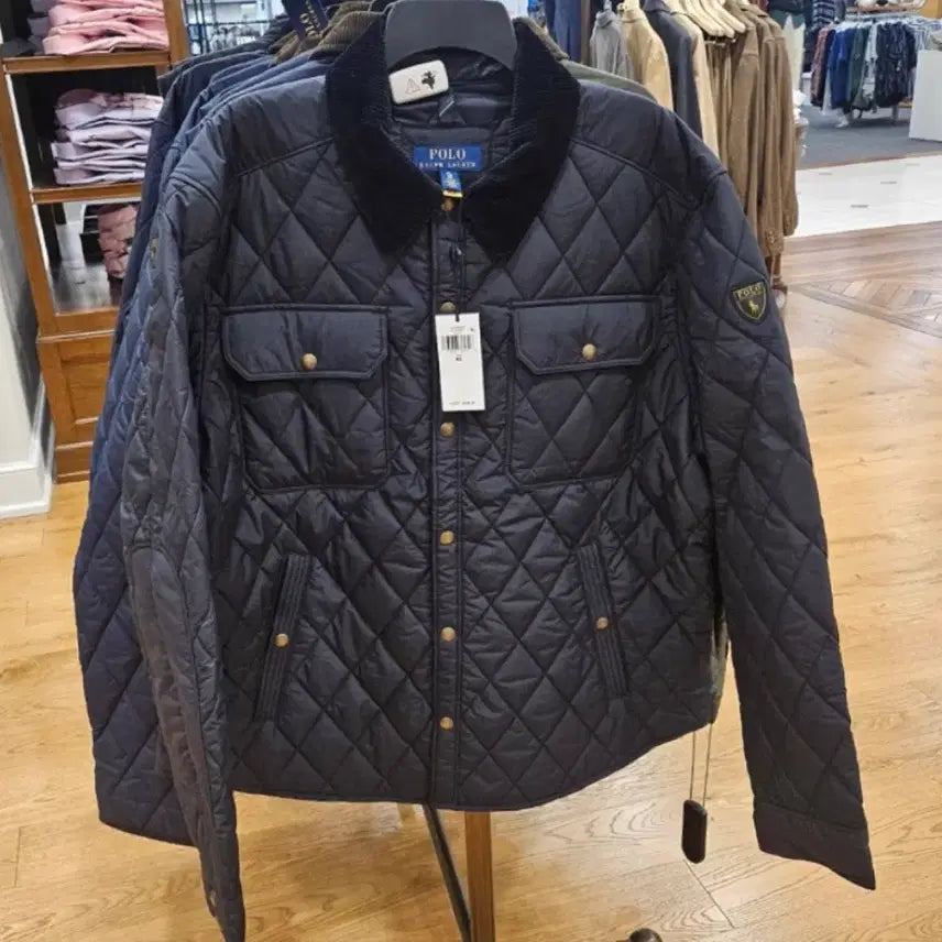 [SOLD OUT] 정품)폴로 발수 퀼팅 자켓 블랙 M 새제품