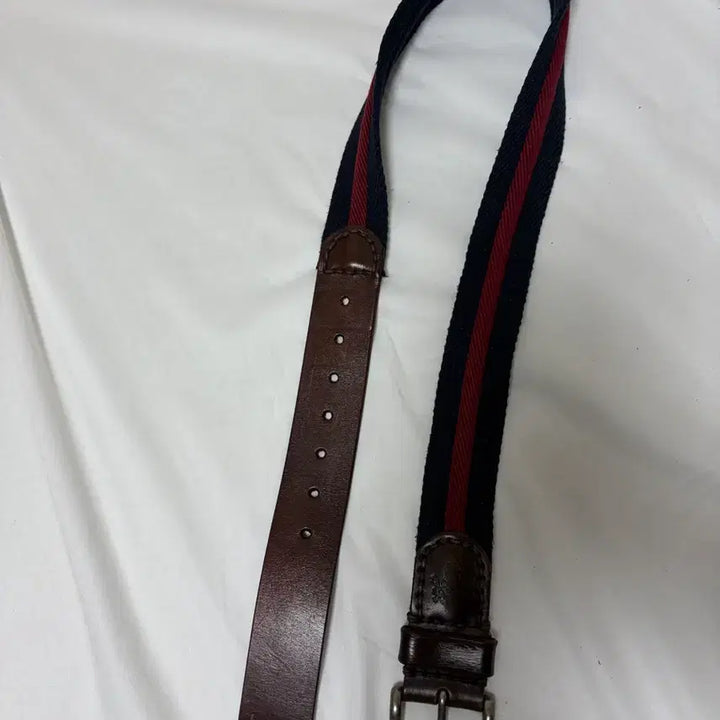 [BUNJANG] Abercrombie &amp; Fitch Stripe Leather Belt / 아베크롬비 스트라이프 가죽 벨트