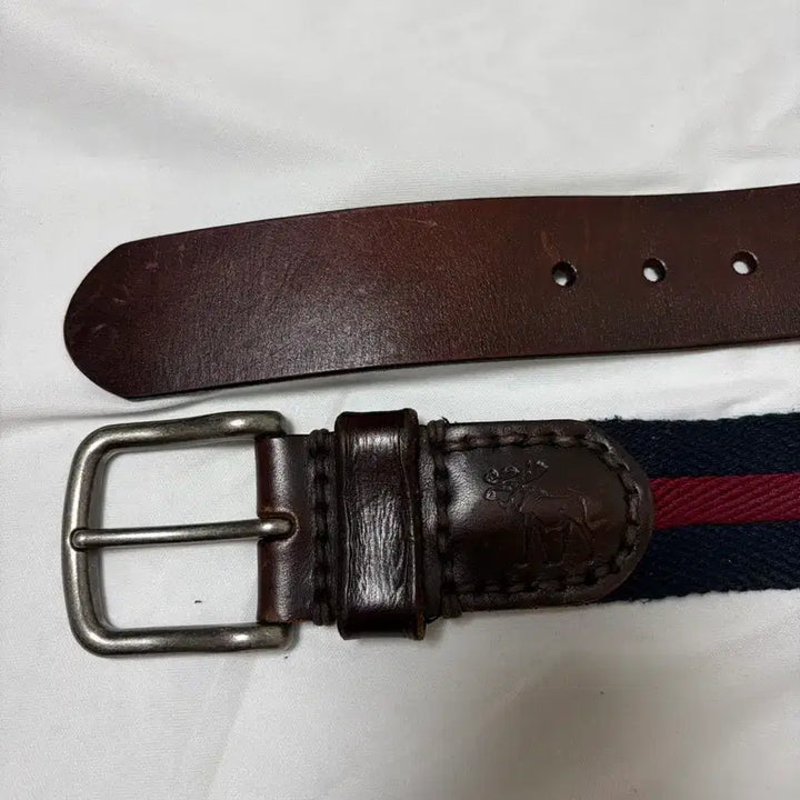 [BUNJANG] Abercrombie &amp; Fitch Stripe Leather Belt / 아베크롬비 스트라이프 가죽 벨트
