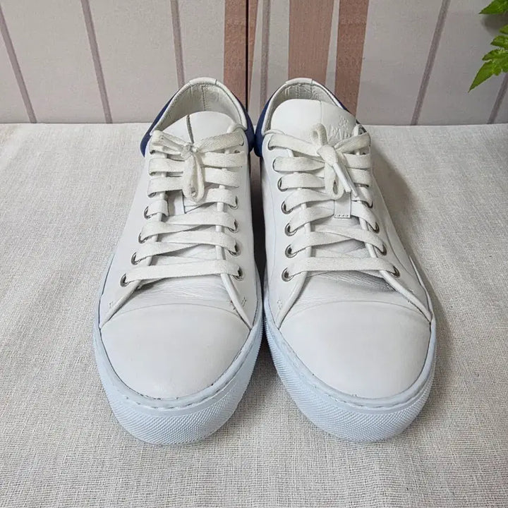 [BUNJANG] FABI White Blue Leather Sneakers Size 265 / FABI 화이트 블루 가죽 스니커즈 265
