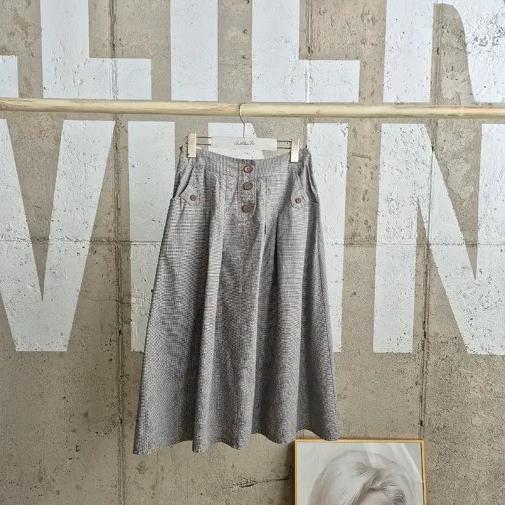 [BUNJANG] Check Pattern Flare Long Skirt / 고퀄)체크패턴 플레어스커트