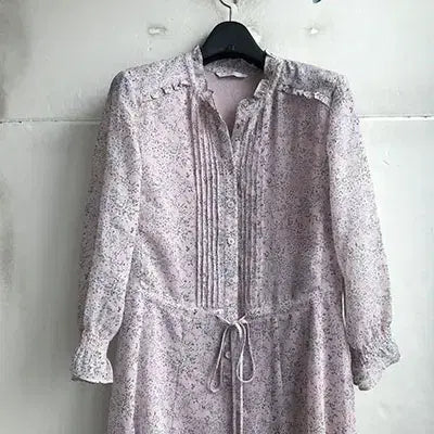 [BUNJANG] BCBG Pink Chiffon 8-Sleeve Dress / BCBG 정품/2021 - 통통55/새거수준