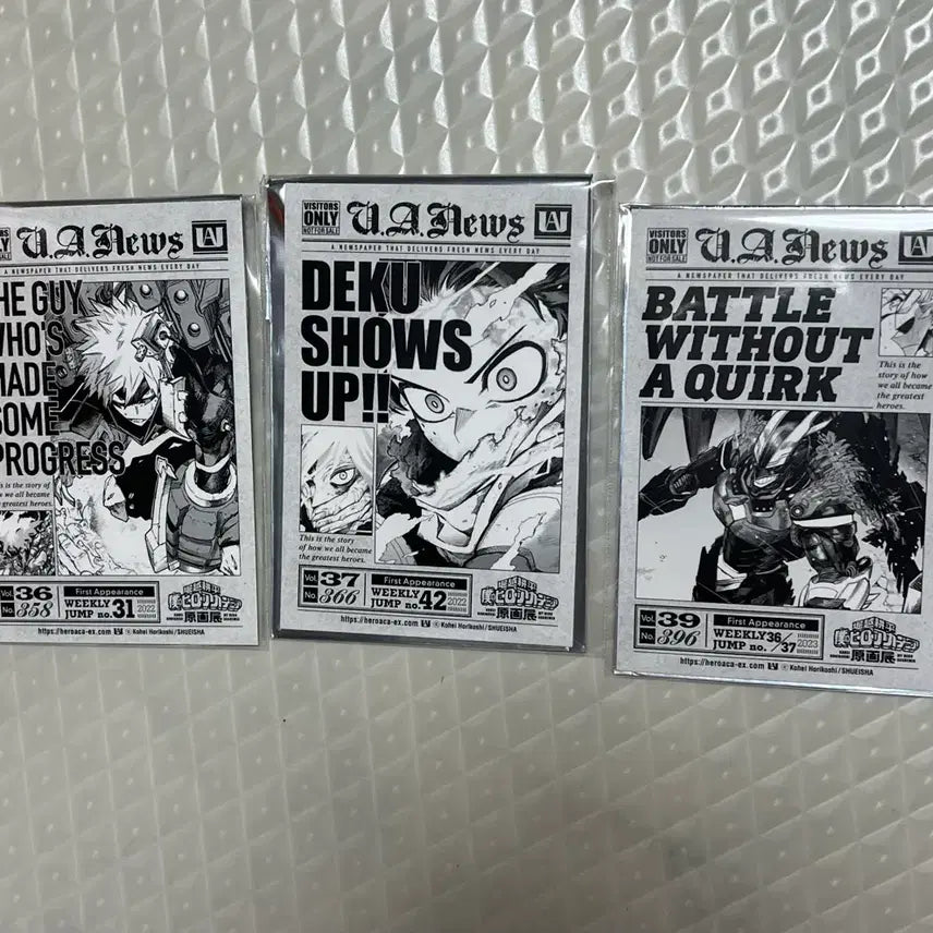 [BUNJANG] My Hero Academia Art Exhibition Limited Edition Character Cards - Bakugo, Midoriya, All Might Bundle Set / 히로아카 원화전 특전 미도리야+바쿠고+올마이트