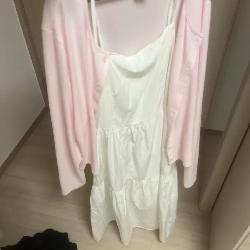[BUNJANG] White Sleeveless Maxi Dress / 화이트원피스(가디건 미포함)