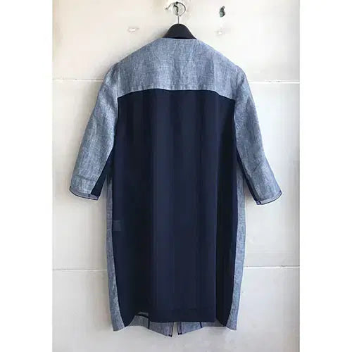 [BUNJANG] Blue Pepe 100% Linen Open Jacket Navy Trim Size 55-66 / 블루페페 정품 - 55.66/새거수준
