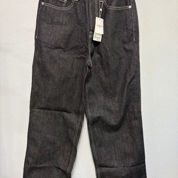 [BUNJANG] Black Denim Wide Pants (Size 31, 107cm Length) / 블랙 데님 와이드 팬츠 31사이즈/총장107