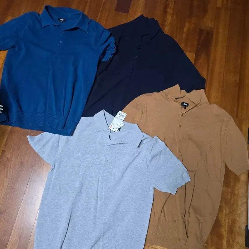 [BUNJANG] Uniqlo PK Short Sleeve Knit 4 Color Set / 유니클로 PK 반팔 니트 4종