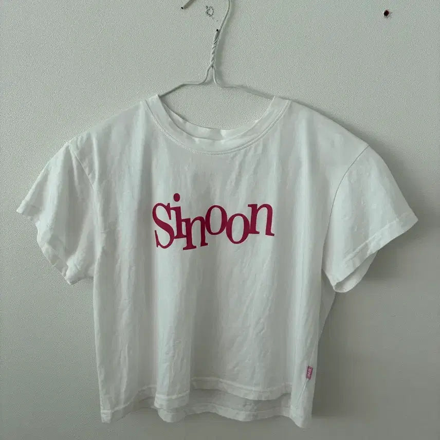 [BUNJANG] Sinoon Cropped Short-Sleeve T-Shirt / Sinoon 시눈 로고 티셔츠 핑크 (단종)