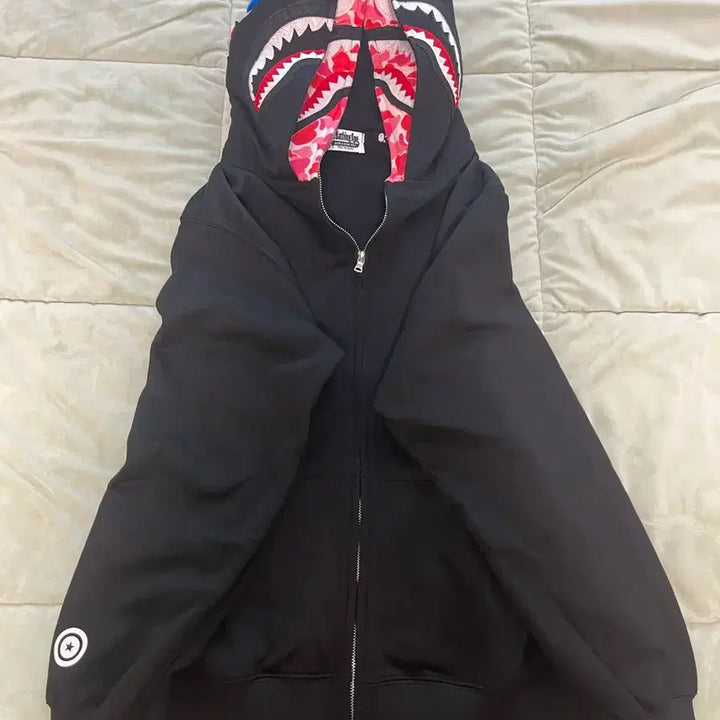 [BUNJANG] BAPE Shark Black Full Zip Hoodie / 베이프 샤크 블랙 풀집업 후드