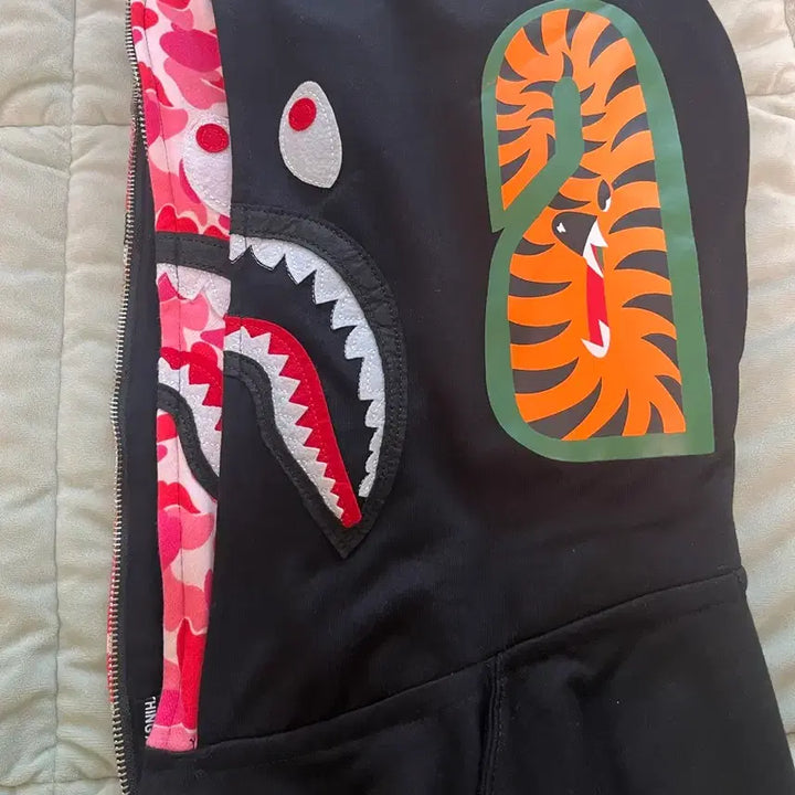 [BUNJANG] BAPE Shark Black Full Zip Hoodie / 베이프 샤크 블랙 풀집업 후드