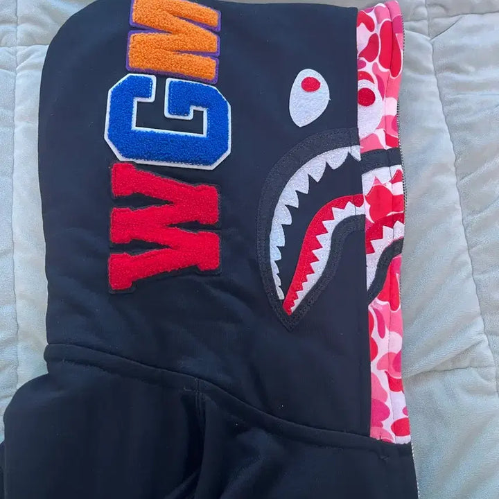 [BUNJANG] BAPE Shark Black Full Zip Hoodie / 베이프 샤크 블랙 풀집업 후드