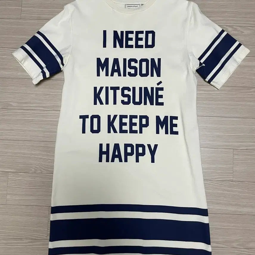 [BUNJANG] Maison Kitsuné Lettering Linen Blend Dress XS / 메종키츠네 레터링 원피스 / xs