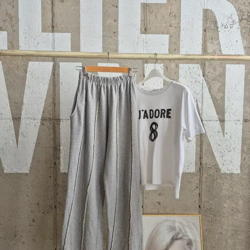 [BUNJANG] Cutting Detail Wide Cotton Pants / 컷팅 줄 와이드 면팬츠(MT6