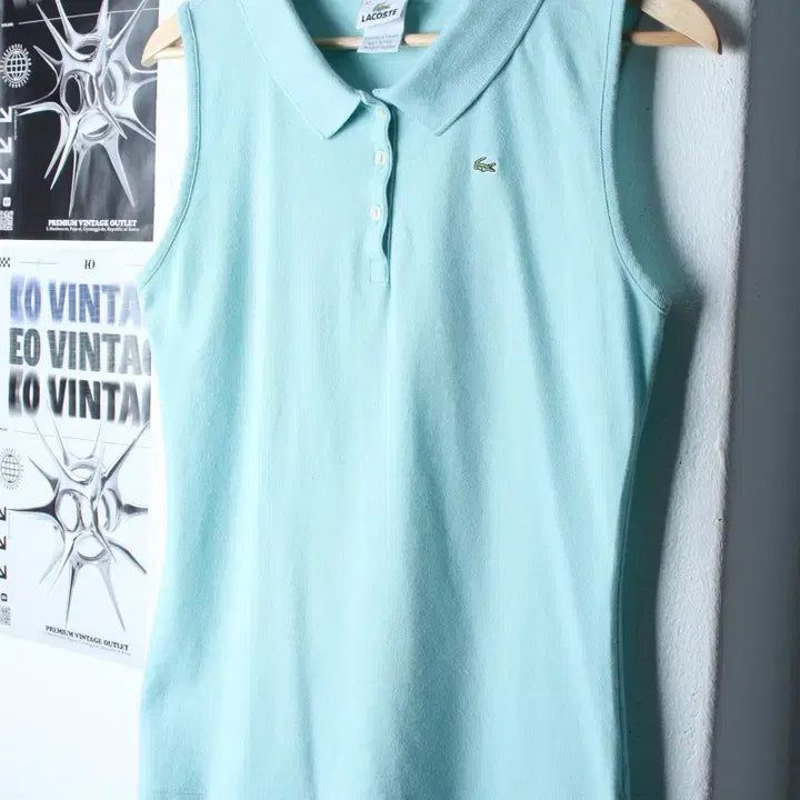[BUNJANG] Lacoste Short Sleeve Polo T-shirt Sleeveless Light Blue - 768C / W(L-XL) 라코스테 반팔 카라 티셔츠 민소매 연블루-768C