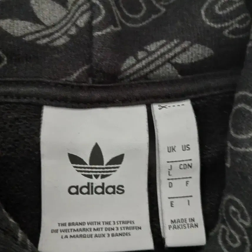 [BUNJANG] Adidas All Over Print Hoodie Black / 아디다스 올오버 프린트 후드티 블랙