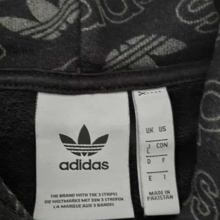 [BUNJANG] Adidas All Over Print Hoodie Black / 아디다스 올오버 프린트 후드티 블랙