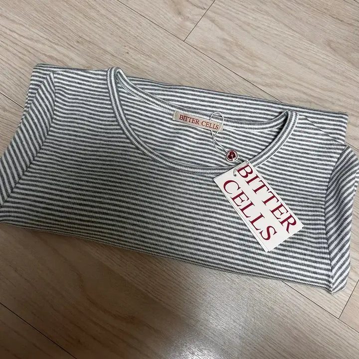 [BUNJANG] Bittercells Essential Ribbed Tee Grey &amp; Stripe Grey / 비터셀즈 에센셜 골지 티 그레이 &amp; 스트라이프그레이 새상품