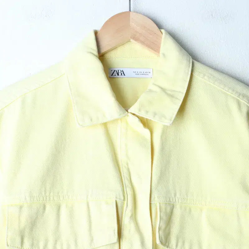 [BUNJANG] Zara Zip-Up Windbreaker Jacket Cropped Yellow / W(M) 자라 집업 바람막이 점퍼자켓 트러커 크롭 노랑 개나리-7697