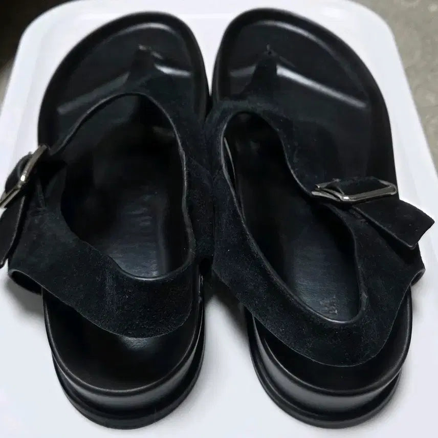 [BUNJANG] Zara Black Suede Flat Sandals EUR 39 / 자라 블랙 스웨이드 쪼리 샌들 39