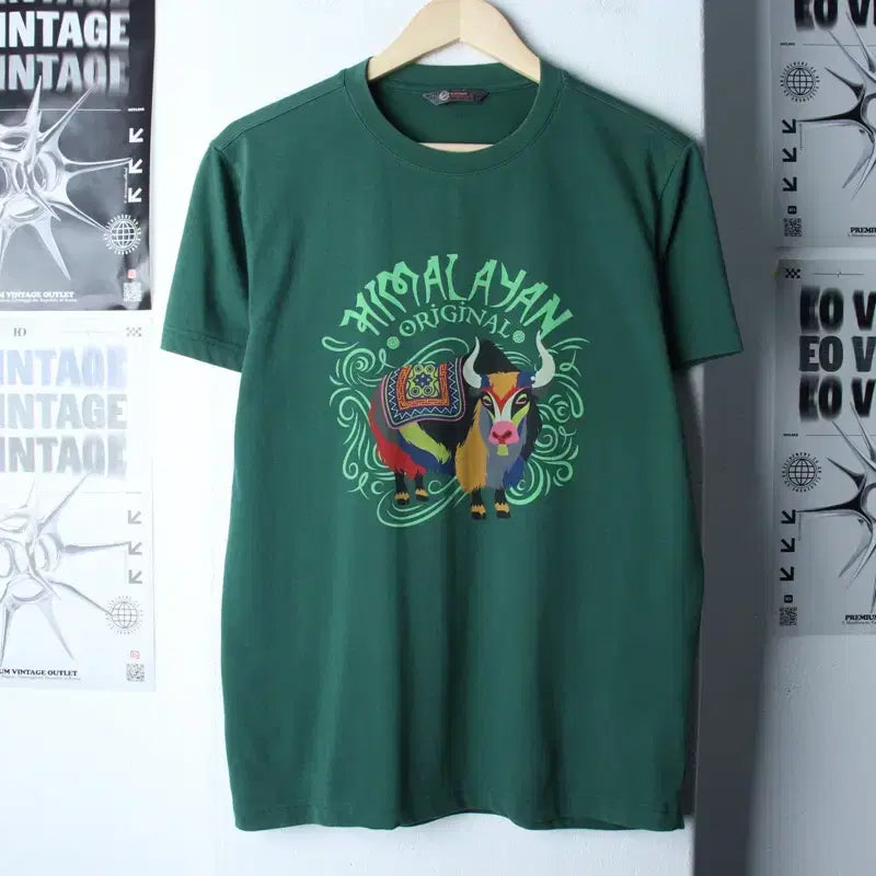 [BUNJANG] Black Yak Big Logo T-Shirt Green / (L) 블랙야크 반팔 티셔츠 빅로고 그린 야크-769B