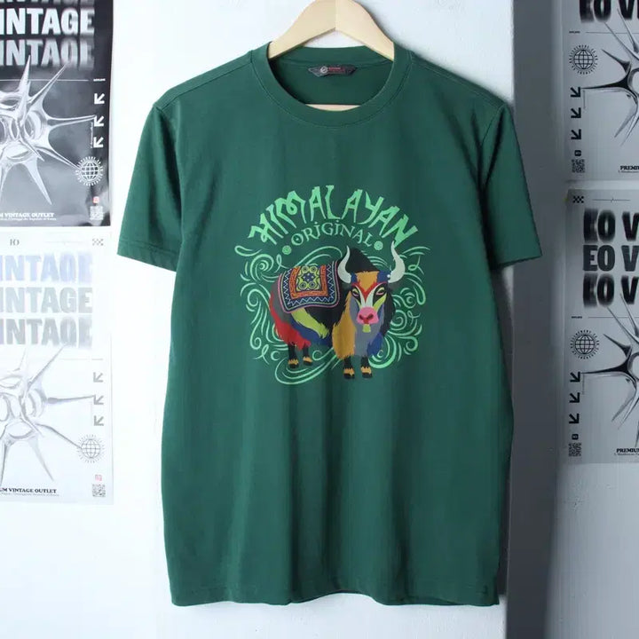 [BUNJANG] Black Yak Big Logo T-Shirt Green / (L) 블랙야크 반팔 티셔츠 빅로고 그린 야크-769B