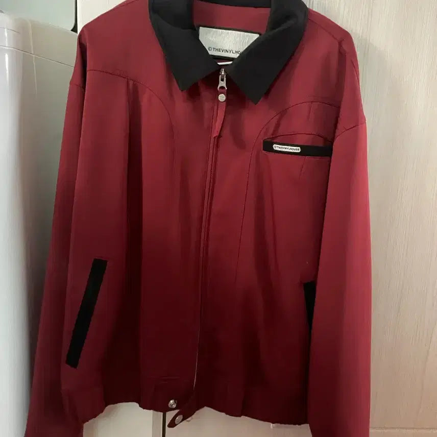 [BUNJANG] The Vinyl House Swing Top Jacket Wine Color / 더바이닐하우스 와인색 스윙탑 자켓