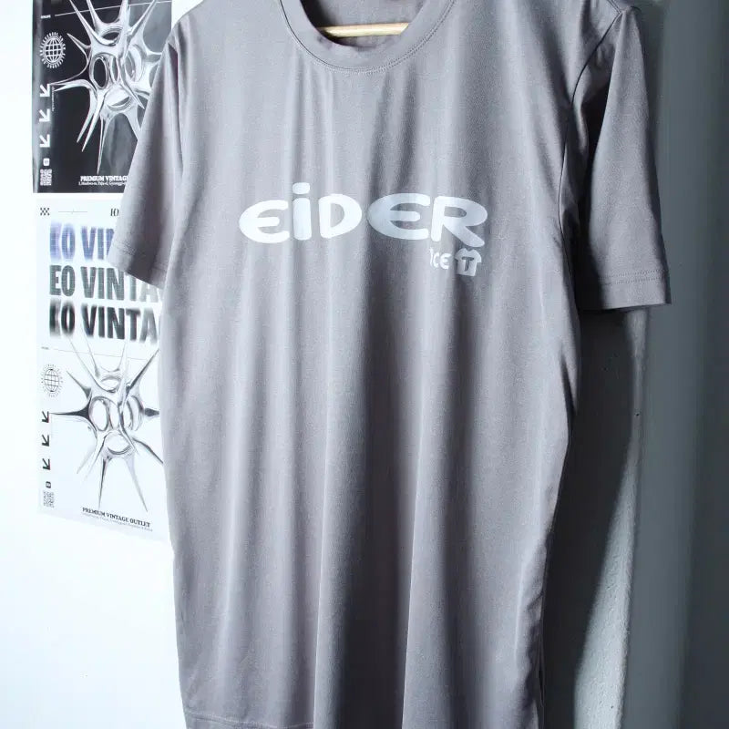 [BUNJANG] Eider Big Logo Functional Short Sleeve T-Shirt Grey / (L) 아이더 반팔 티셔츠 기능성 빅로고 그레이-769D