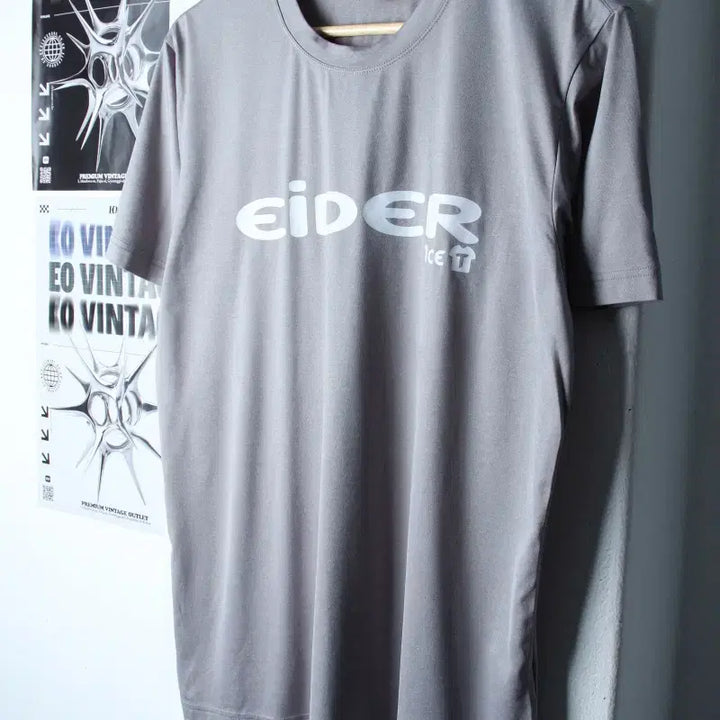 [BUNJANG] Eider Big Logo Functional Short Sleeve T-Shirt Grey / (L) 아이더 반팔 티셔츠 기능성 빅로고 그레이-769D