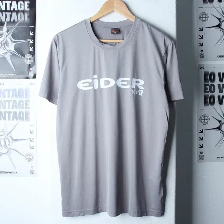 [BUNJANG] Eider Big Logo Functional Short Sleeve T-Shirt Grey / (L) 아이더 반팔 티셔츠 기능성 빅로고 그레이-769D