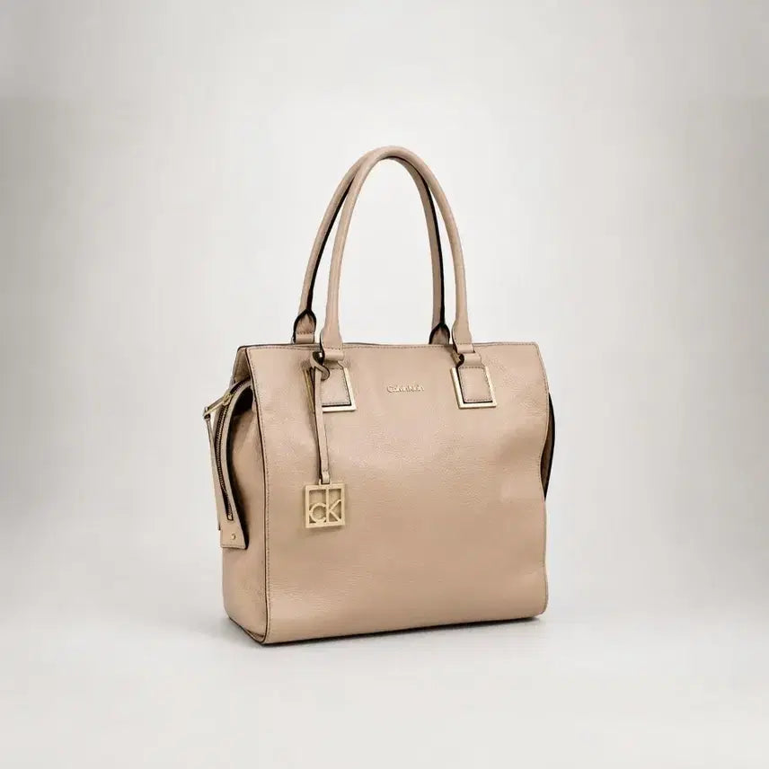 [BUNJANG] Calvin Klein Skin Leather Big Tote Bag / 캘빈클라인 스킨레더 빅토트백