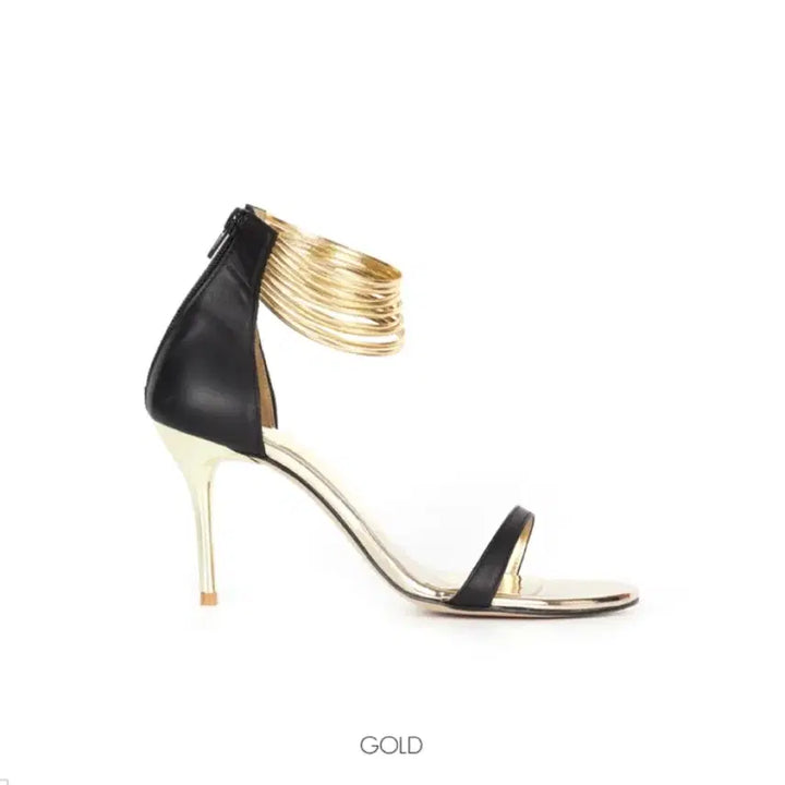 [BUNJANG] Custom Gold Strap Heeled Sandals 7cm / 주문제작 골드 스트랩 하이힐 샌들 7cm 225cm