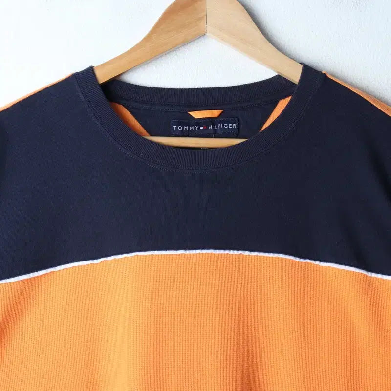 [BUNJANG] Tommy Hilfiger Two-Tone Waffle T-Shirt (Big Size, L-2XL) / (L-2XL) 타미힐피거 반팔 티셔츠 빅사이즈 와플 투톤-769F