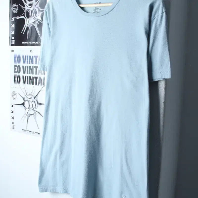 [BUNJANG] Polo Ralph Lauren Short Sleeve T-Shirt Light Blue / (L-XL) 폴로 랄프로렌 반팔 티셔츠 연블루 무지 포니 기본-76A1