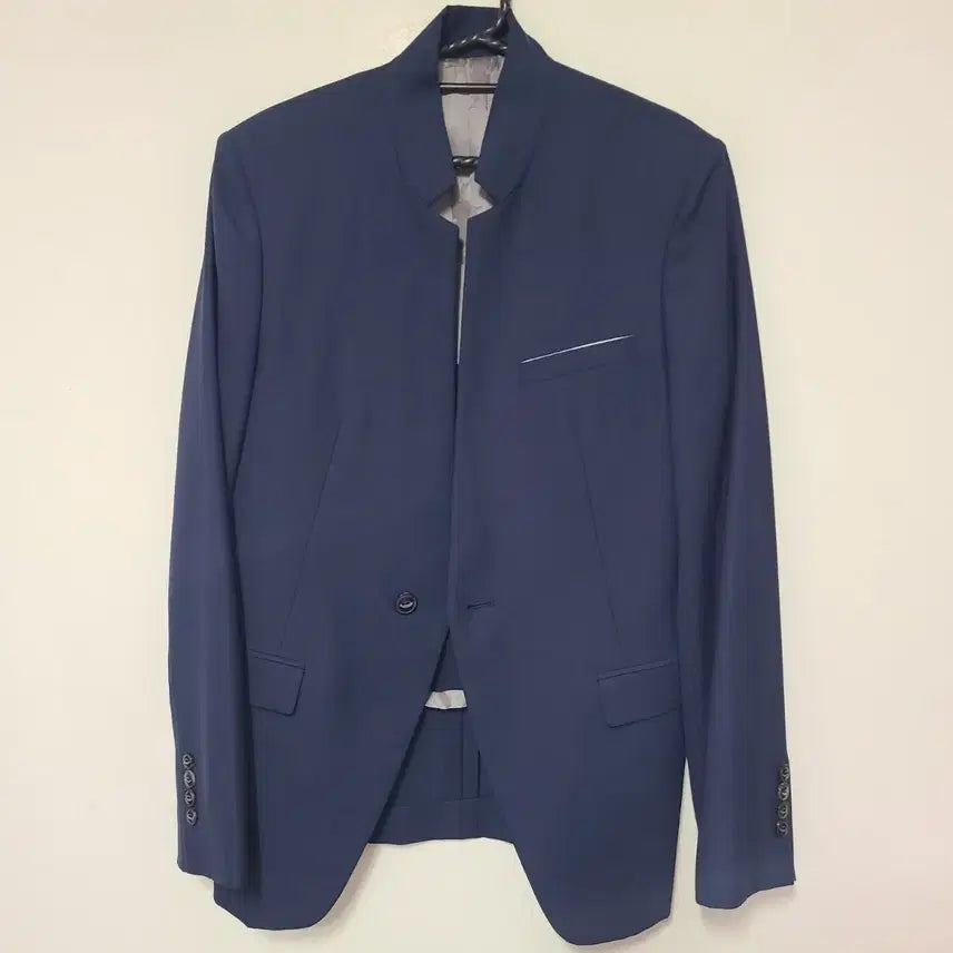 [BUNJANG] Navy Mandarin Collar Men&
