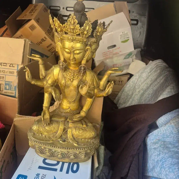 [BUNJANG] 33cm Bronze Statue / 53   33   22센치 동재질 4면얼굴